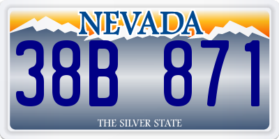NV license plate 38B871