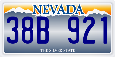 NV license plate 38B921