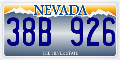 NV license plate 38B926