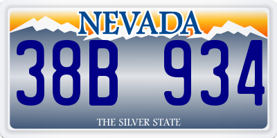 NV license plate 38B934
