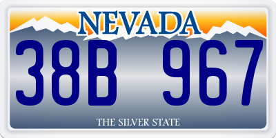 NV license plate 38B967