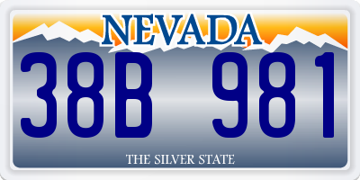 NV license plate 38B981