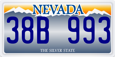 NV license plate 38B993
