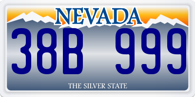 NV license plate 38B999