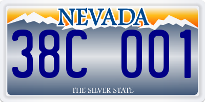 NV license plate 38C001