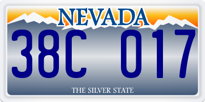 NV license plate 38C017