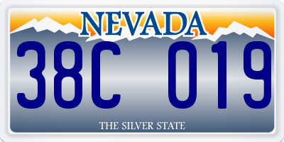 NV license plate 38C019