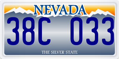 NV license plate 38C033