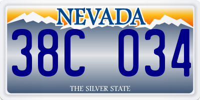 NV license plate 38C034
