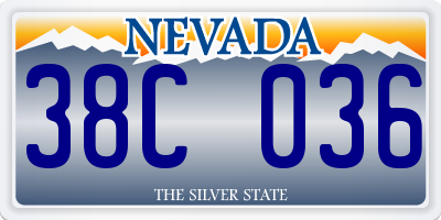 NV license plate 38C036