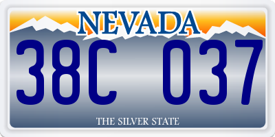 NV license plate 38C037