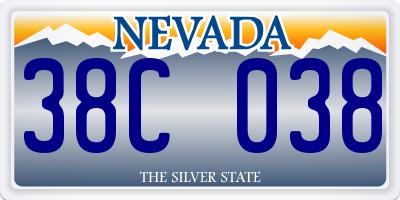 NV license plate 38C038