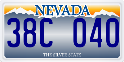 NV license plate 38C040