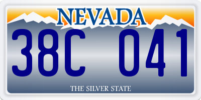 NV license plate 38C041