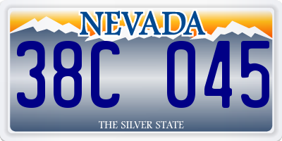 NV license plate 38C045