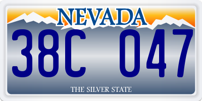 NV license plate 38C047