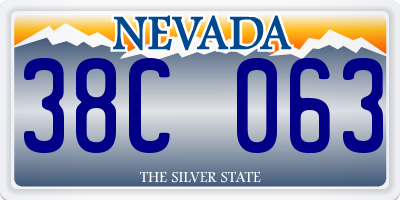 NV license plate 38C063