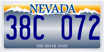 NV license plate 38C072