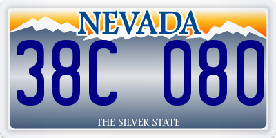 NV license plate 38C080
