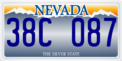 NV license plate 38C087