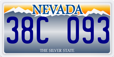 NV license plate 38C093