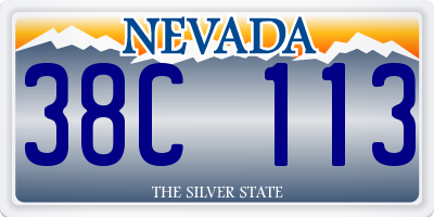 NV license plate 38C113