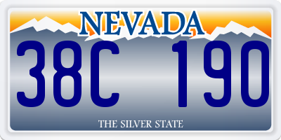 NV license plate 38C190