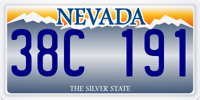 NV license plate 38C191