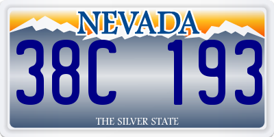 NV license plate 38C193