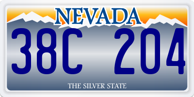 NV license plate 38C204