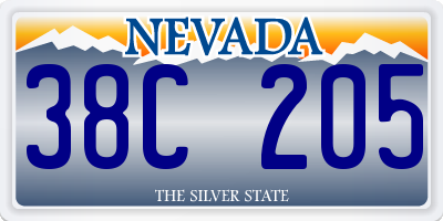 NV license plate 38C205