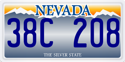 NV license plate 38C208