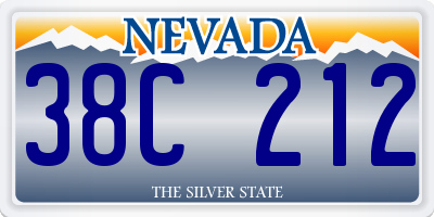 NV license plate 38C212