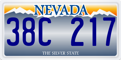 NV license plate 38C217