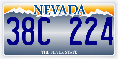 NV license plate 38C224