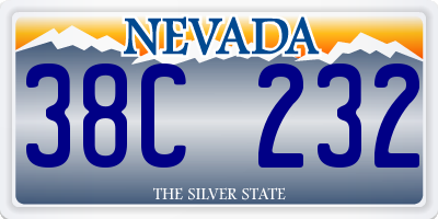 NV license plate 38C232