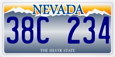 NV license plate 38C234