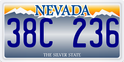 NV license plate 38C236
