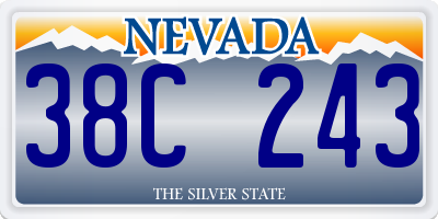 NV license plate 38C243