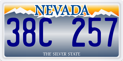 NV license plate 38C257