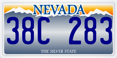 NV license plate 38C283