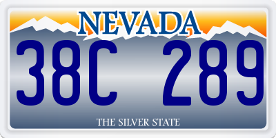 NV license plate 38C289