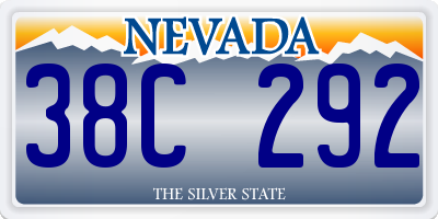 NV license plate 38C292