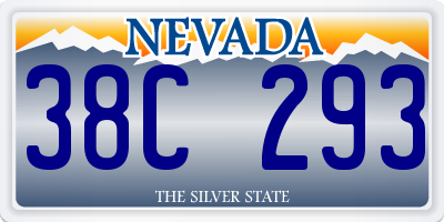 NV license plate 38C293