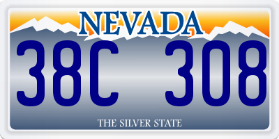 NV license plate 38C308