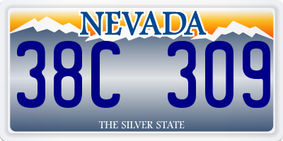 NV license plate 38C309