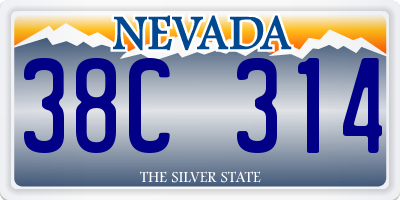 NV license plate 38C314