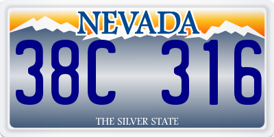 NV license plate 38C316