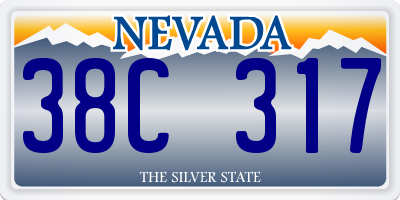 NV license plate 38C317