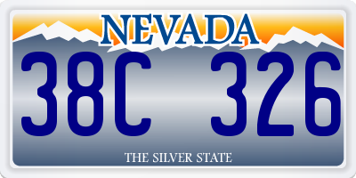 NV license plate 38C326